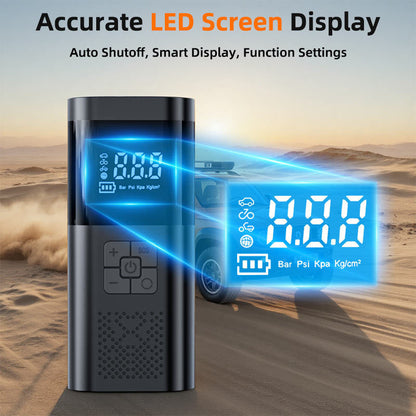 Digital Display Portable Air Pump with USB Charging
